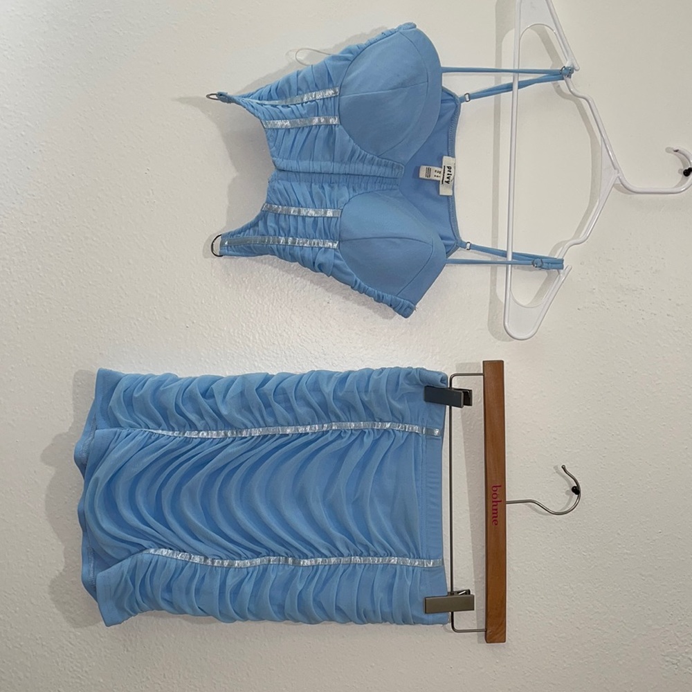 Blue skirt set